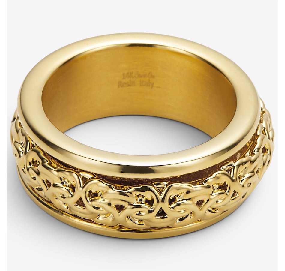 Image 130379_ALTMORE1.jpg, Product 130-379 / Price $149.99, Soave Oro 14K Yellow Gold Resin Filled Byzantine Spinner Ring from SOAVE ORO on TSC.ca's Jewellery department