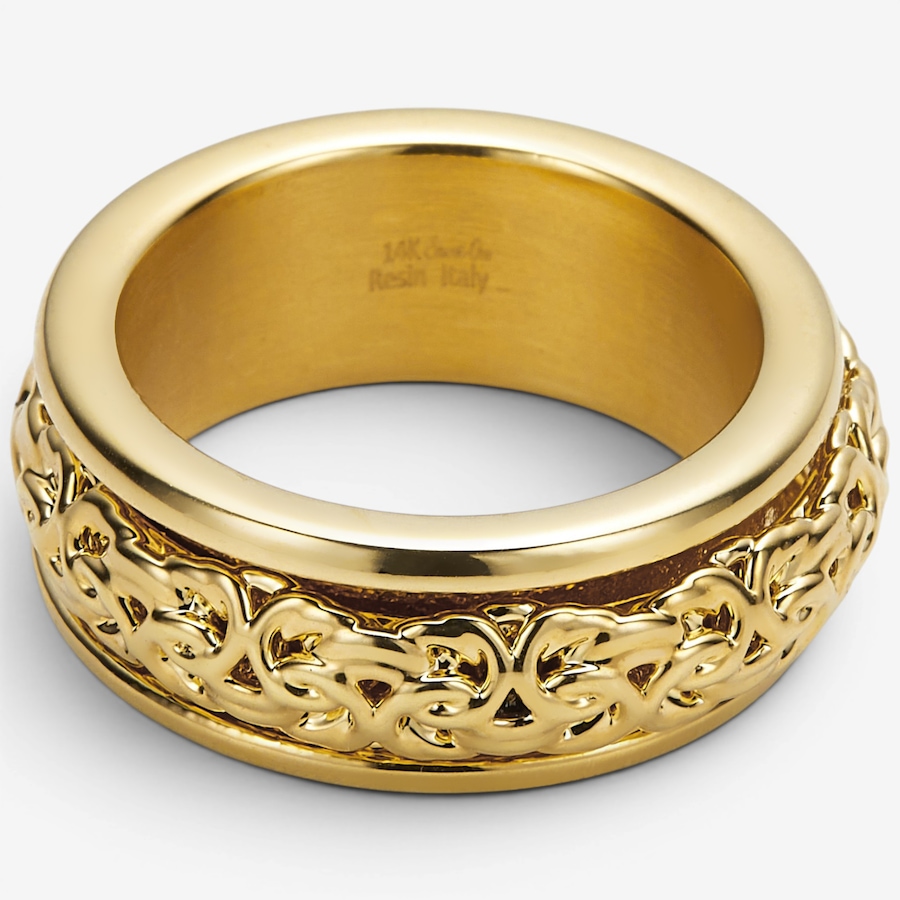 Image 130379_ALTMORE1.jpg, Product 130-379 / Price $249.99, Soave Oro 14K Yellow Gold Resin Filled Byzantine Spinner Ring from Soave Oro on TSC.ca's Jewellery department