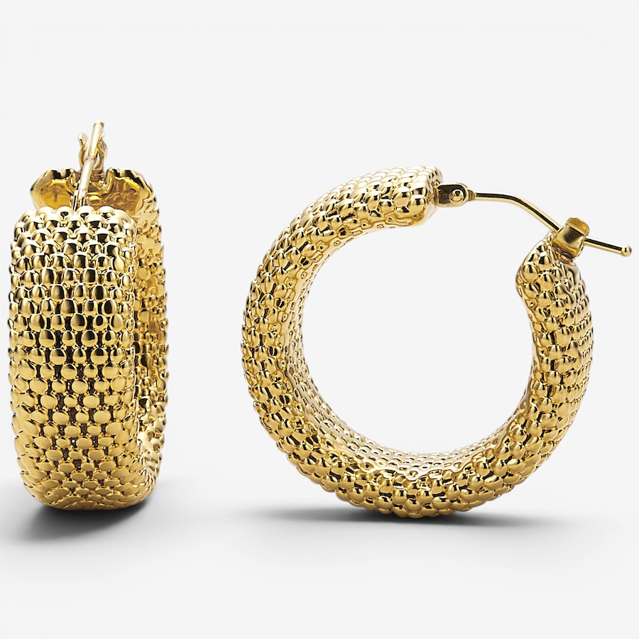 Image 130385.jpg, Product 130-385 / Price $419.99, Soave Oro 14K Yellow Gold Resin Filled Mesh Design Hoop Earrings from Soave Oro on TSC.ca's Jewellery department