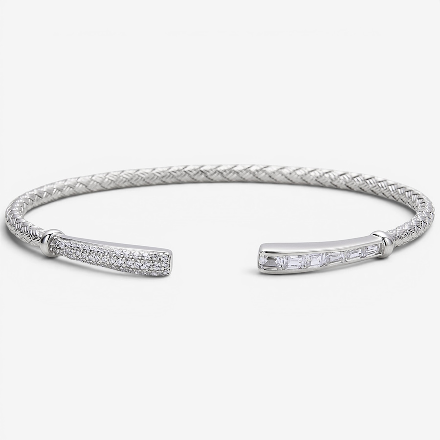 Image 130396.jpg, Product 130-396 / Price $320.00, Charles Garnier Sterling Silver Rhodium Plate Open Cuff Mesh Bangle from Charles Garnier on TSC.ca's Jewellery department