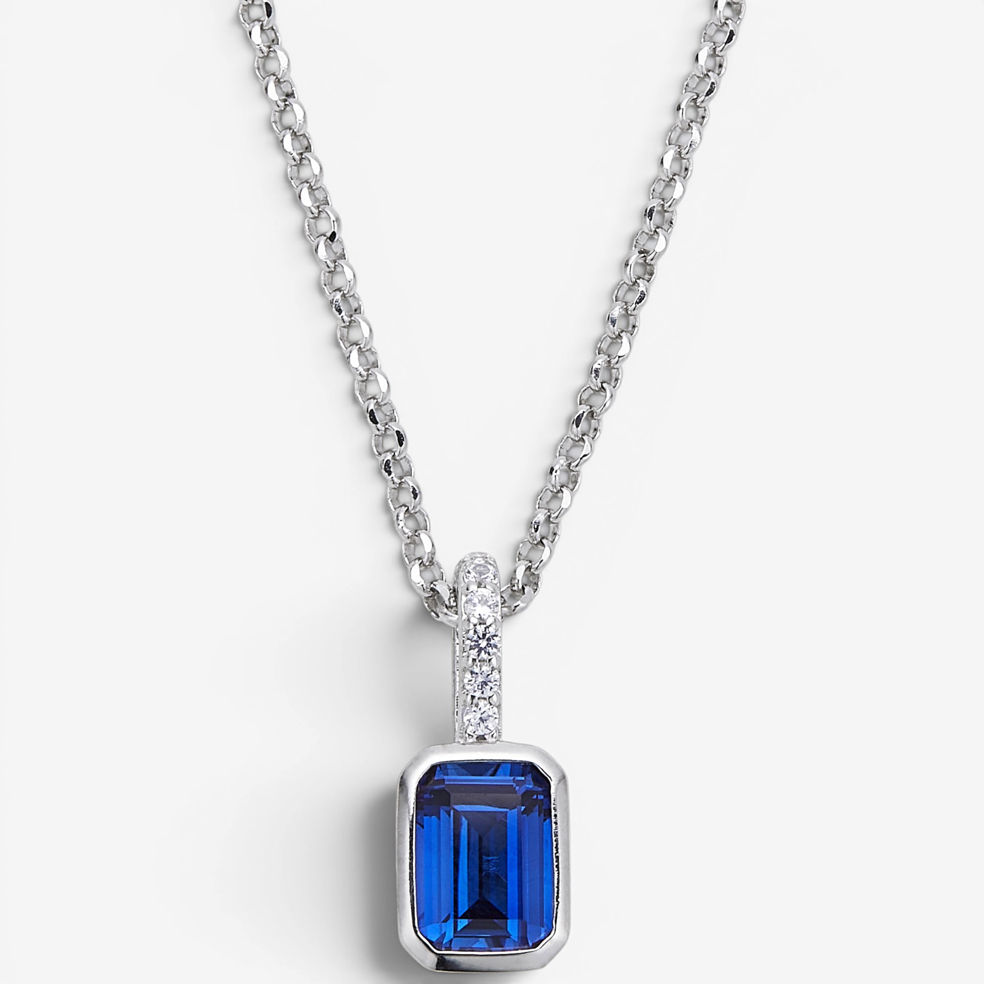 Charles Garnier Sterling Silver Rhodium Plate Created Blue
