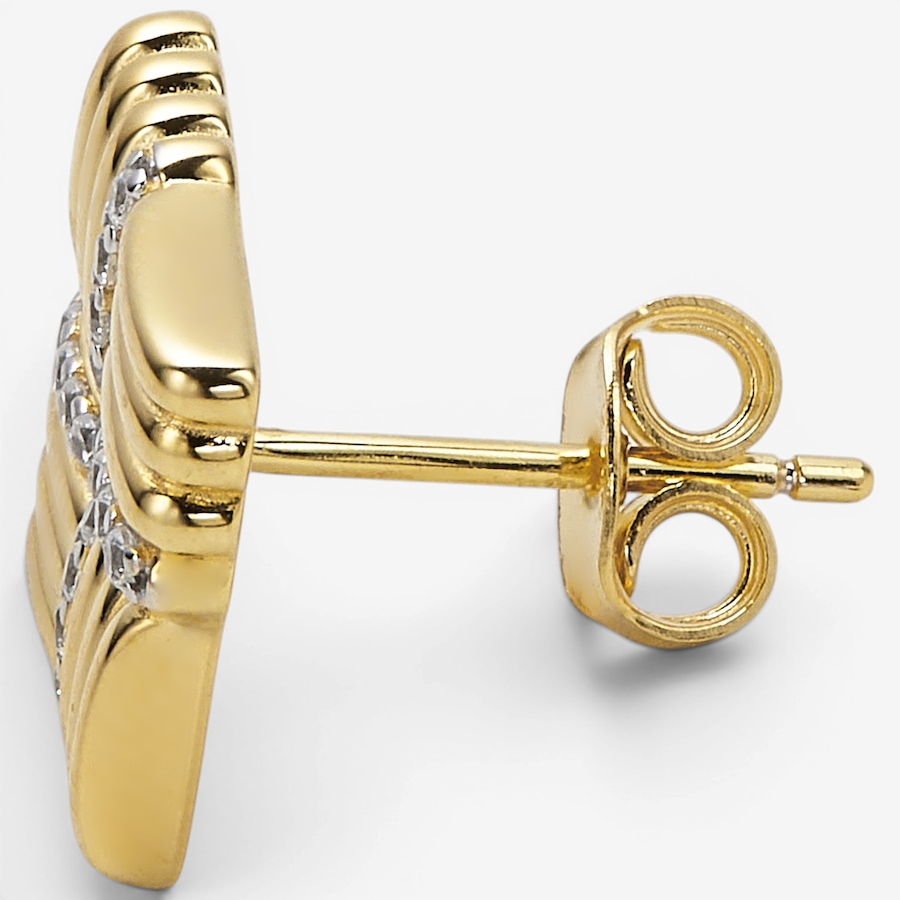 Image 130414_ALTMORE1.jpg, Product 130-414 / Price $160.00, Charles Garnier Sterling Silver Two Tone Square Cubic Zirconia Patterned Stud Earrings from Charles Garnier on TSC.ca's Jewellery department