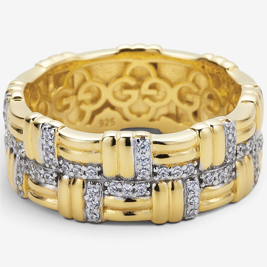 Image 130415_ALTMORE1.jpg, Product 130-415 / Price $230.00, Charles Garnier Sterling Silver Two Tone Square Cubic Zirconia Pattered Ring from Charles Garnier on TSC.ca's Jewellery department