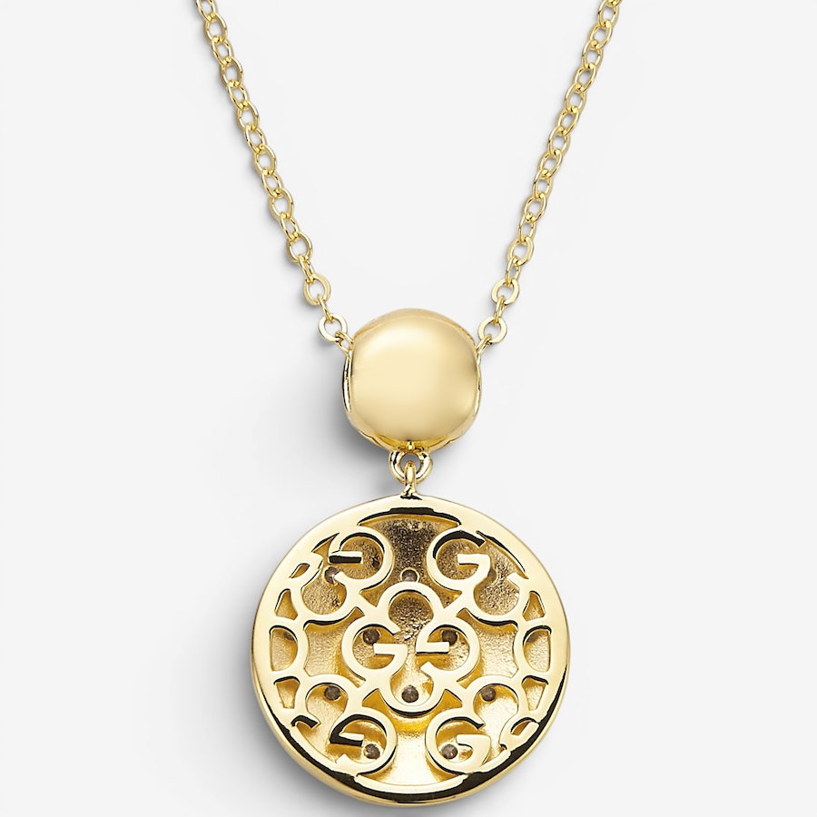 Image 130416_ALTMORE2.jpg, Product 130-416 / Price $320.00, Charles Garnier Sterling Silver Two Tone Round Quilt Pattern Cubic Zirconia With Chain from Charles Garnier on TSC.ca's Jewellery department