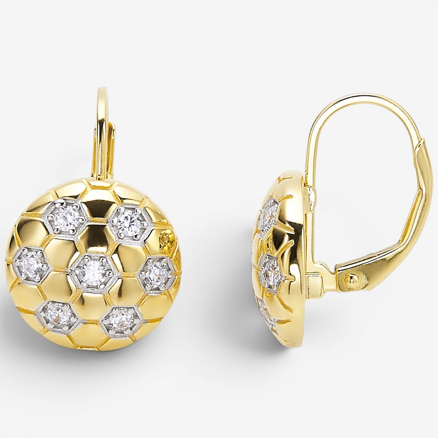 Image 130417.jpg, Product 130-417 / Price $200.00, Charles Garnier Sterling Silver Two Tone Round Quilt Pattern Cubic Zirconia Earrings from Charles Garnier on TSC.ca's Jewellery department