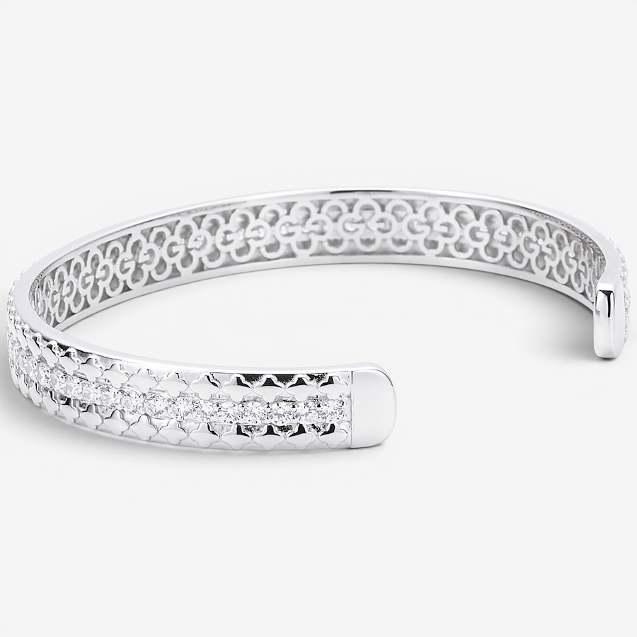 Image 130420_ALTMORE1.jpg, Product 130-420 / Price $550.00, Charles Garnier Sterling Silver/Rhodium Plate Tripple Row Clover Pattern Open Cuff Bangle from Charles Garnier on TSC.ca's Jewellery department