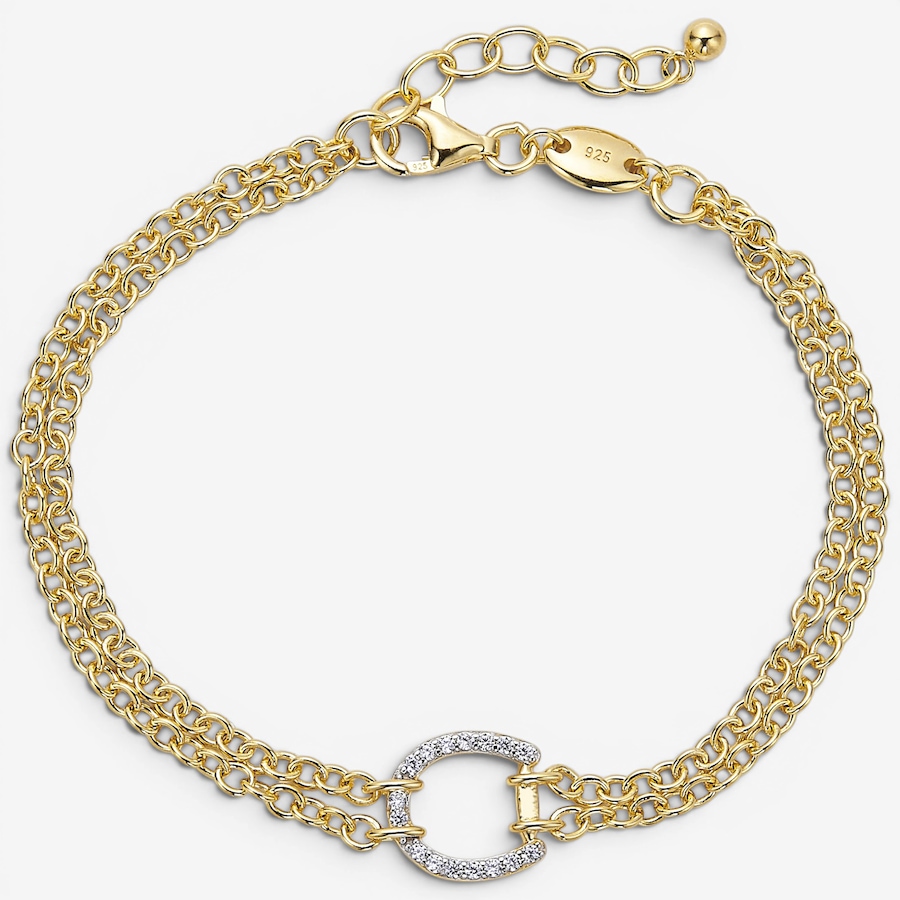 Image 130422.jpg, Product 130-422 / Price $220.00, Charles Garnier Sterling Silver Yellow Gold Plate Double Row Horseshoe Link Bracelet from Charles Garnier on TSC.ca's Jewellery department
