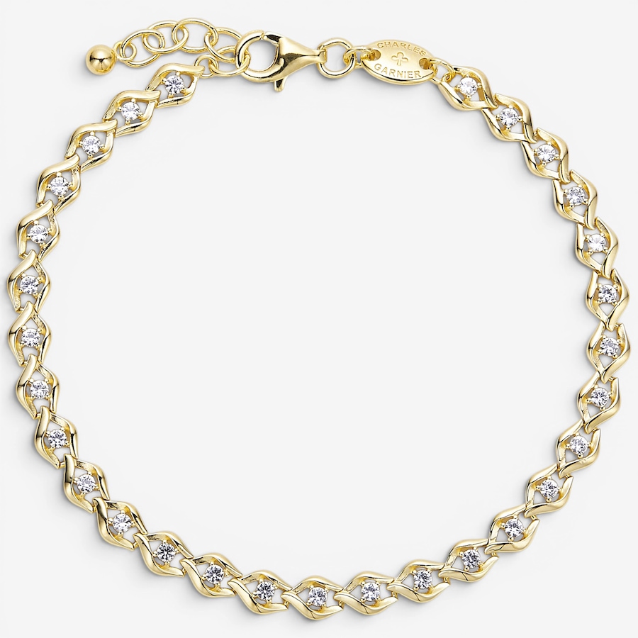 Image 130431.jpg, Product 130-431 / Price $320.00, Charles Garnier Sterling Silver Yellow Gold Plate Created White Sapphire Tennis Bracelet from Charles Garnier on TSC.ca's Jewellery department