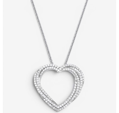 Colours Of Diamonds Sterling Silver 0.50 ctw Diamond Heart Pendant With Chain