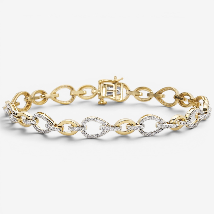 Image 130441.jpg, Product 130-441 / Price $399.99, Colours Of Diamonds Sterling Silver/Yellow Gold Plate 1.00 ctw White Diamond Bracelet from Colours of Diamonds on TSC.ca's Jewellery department