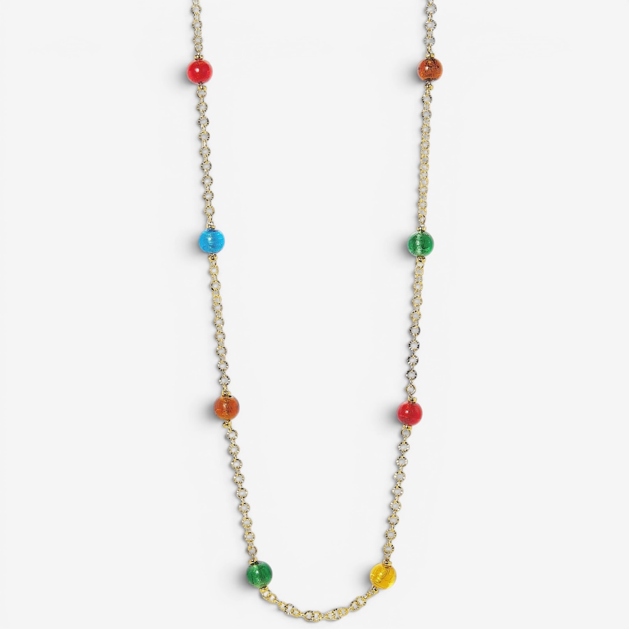 Image 130451.jpg, Product 130-451 / Price $149.99, Il Murano Di Francesca Brass/18K Yellow Gold Plate Murano Glass Station Necklace from Il Murano Di Francesca on TSC.ca's Jewellery department