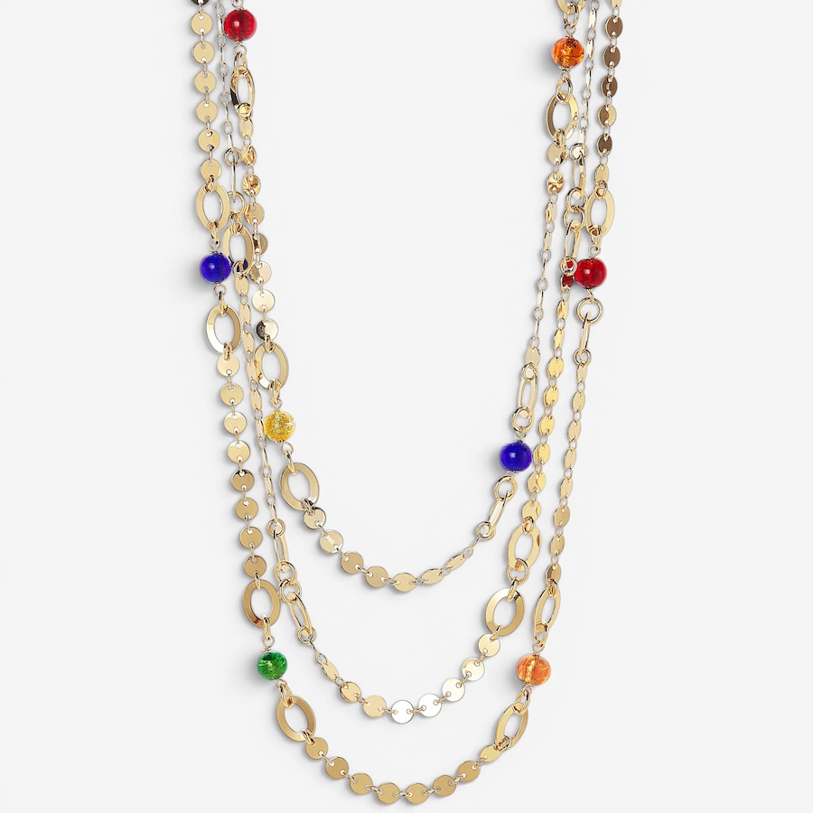 Image 130454.jpg, Product 130-454 / Price $229.99, Il Murano Di Francesca Brass/14K Yellow Gold Plate Multistrand Murano Glass Necklace from Il Murano Di Francesca on TSC.ca's Jewellery department