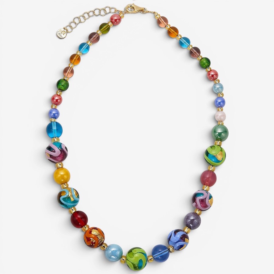 Image 130461.jpg, Product 130-461 / Price $269.99, Il Murano Di Francesca Sterling Silver/18K Yellow Gold Plate Graduated Murano Bead Necklace from Il Murano Di Francesca on TSC.ca's Jewellery department