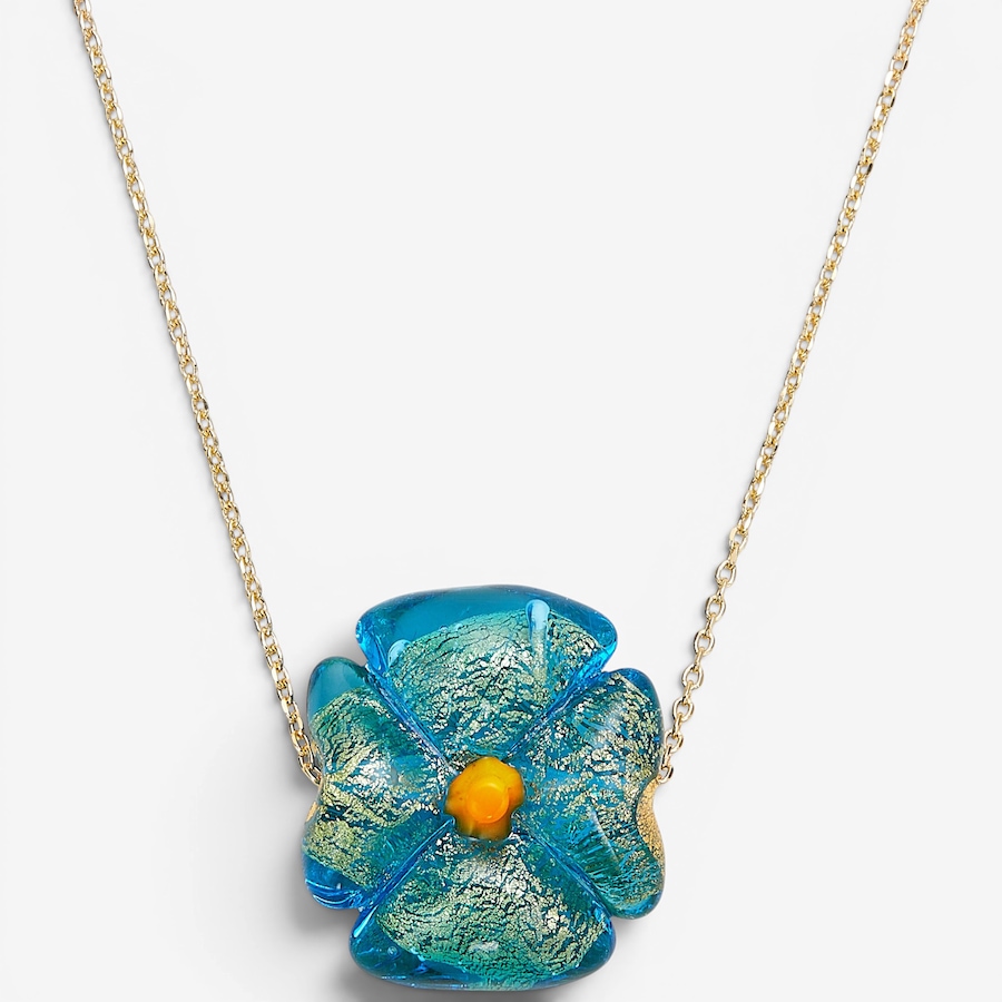 Image 130464_TLE.jpg, Product 130-464 / Price $89.99, Il Murano Di Francesca Sterling Silver/18K Yellow Gold Plate Murano Glass Flower Necklace from Il Murano Di Francesca on TSC.ca's Jewellery department