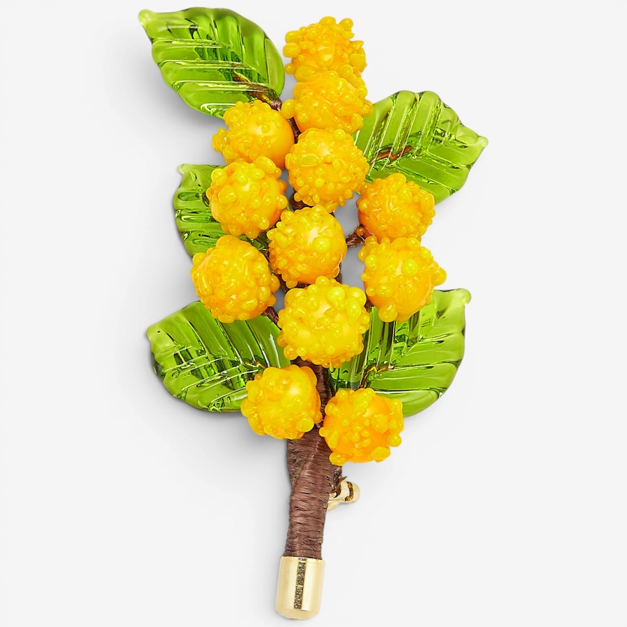 Image 130466.jpg, Product 130-466 / Price $99.99, Il Murano Di Francesca Sterling Silver/18K Yellow Gold Plate Murano Glass Yellow Flower Brooch from Il Murano Di Francesca on TSC.ca's Jewellery department