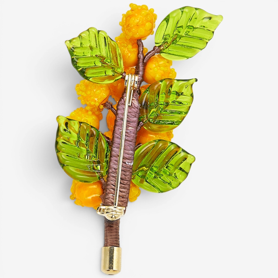 Image 130466_ALTMORE1.jpg, Product 130-466 / Price $99.99, Il Murano Di Francesca Sterling Silver/18K Yellow Gold Plate Murano Glass Yellow Flower Brooch from Il Murano Di Francesca on TSC.ca's Jewellery department