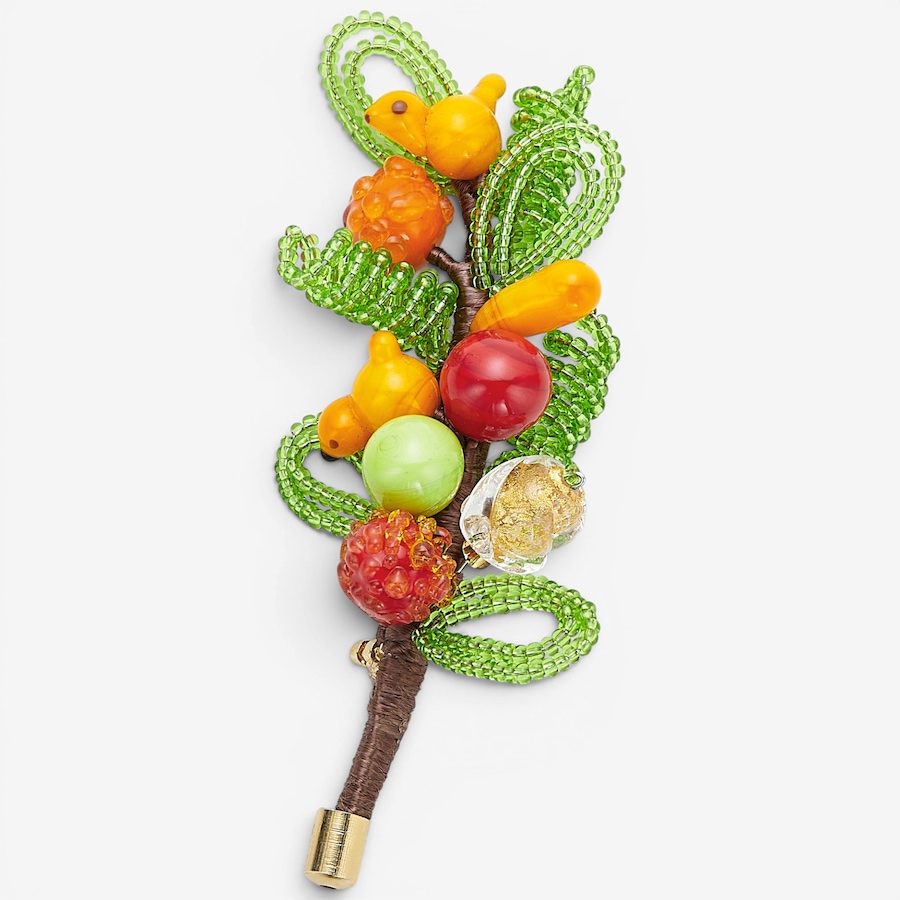 Image 130469.jpg, Product 130-469 / Price $99.99, Il Murano Di Francesca Brass/18K Yellow Gold Plate Murano Glass Birds And Fruits Brooch from Il Murano Di Francesca on TSC.ca's Jewellery department