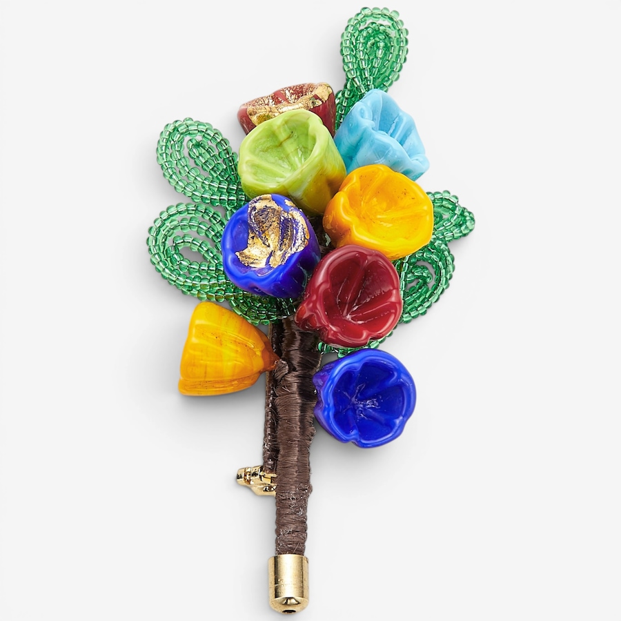 Image 130470.jpg, Product 130-470 / Price $119.99, Il Murano Di Francesca Brass/18K Yellow Gold Plate Murano Glass Flower Brooch from Il Murano Di Francesca on TSC.ca's Jewellery department