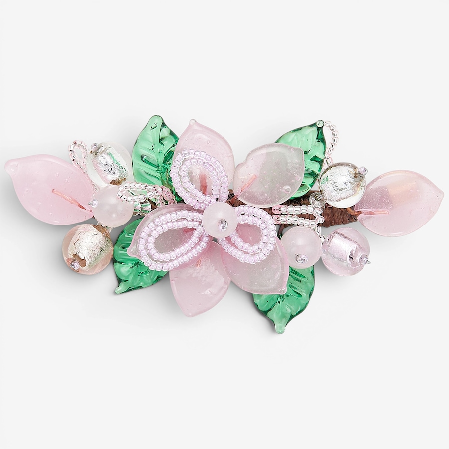 Image 130471.jpg, Product 130-471 / Price $149.99, Il Murano Di Francesca Brass/18K Yellow Gold Plate Murano Glass Pink Flower Brooch from Il Murano Di Francesca on TSC.ca's Jewellery department