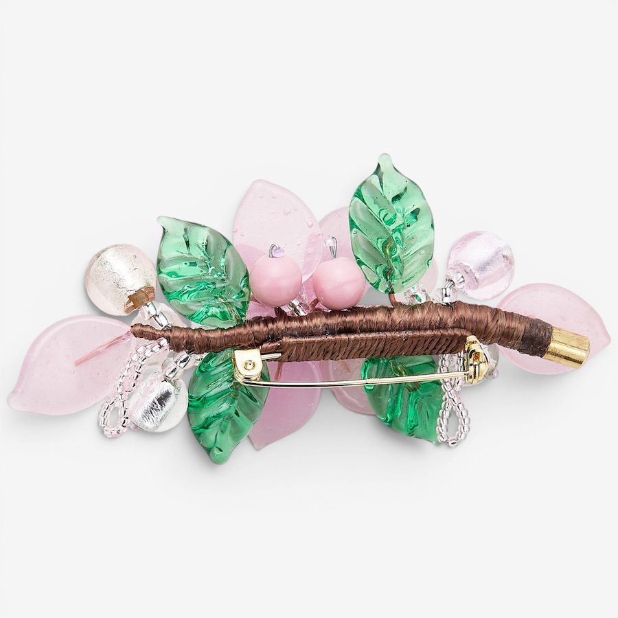 Image 130471_ALTMORE1.jpg, Product 130-471 / Price $149.99, Il Murano Di Francesca Brass/18K Yellow Gold Plate Murano Glass Pink Flower Brooch from Il Murano Di Francesca on TSC.ca's Jewellery department