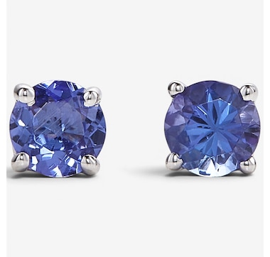 14K Gold 5MM Round Tanzanite Stud Earrings