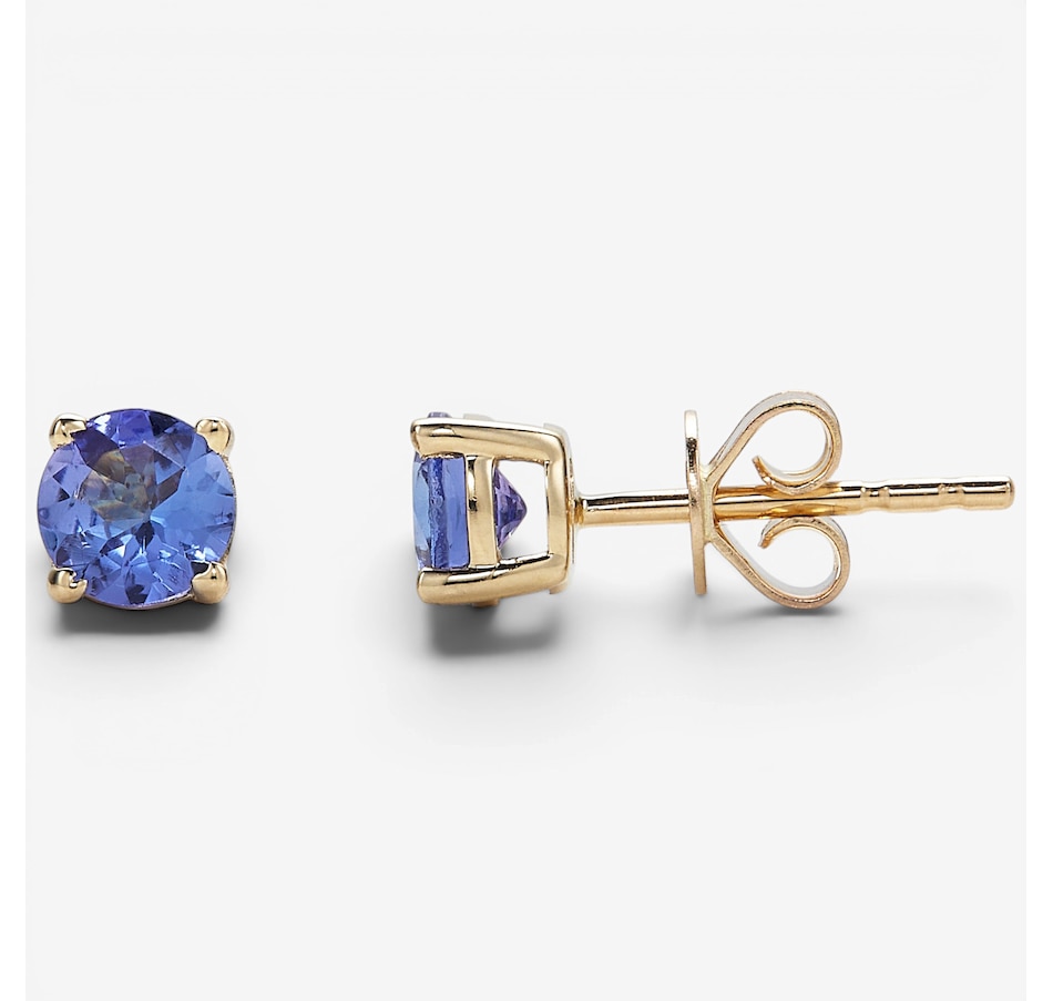 Image 130472_YGL.jpg, Product 130-472 / Price $449.99, 14K Gold 5MM Round Tanzanite Stud Earrings from Diamond Show on TSC.ca's Jewellery department