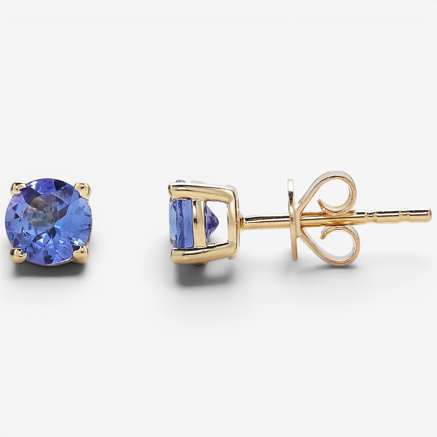 Image 130472_YGL.jpg, Product 130-472 / Price $459.99, 14K Gold 5MM Round Tanzanite Stud Earrings from Diamond Show on TSC.ca's Jewellery department