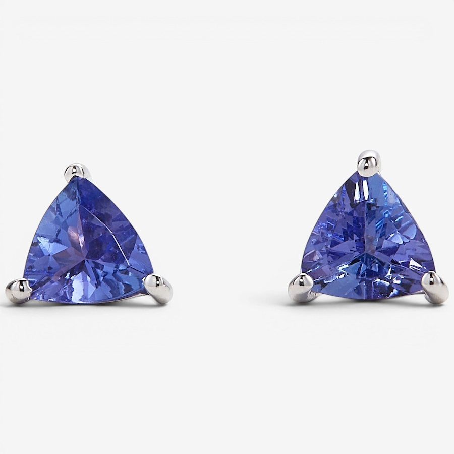 Image 130473_WGL.jpg, Product 130-473 / Price $699.99, 14K Gold 5MM Trillion Shape Tanzanite Stud Earrings from Diamond Show on TSC.ca's Jewellery department