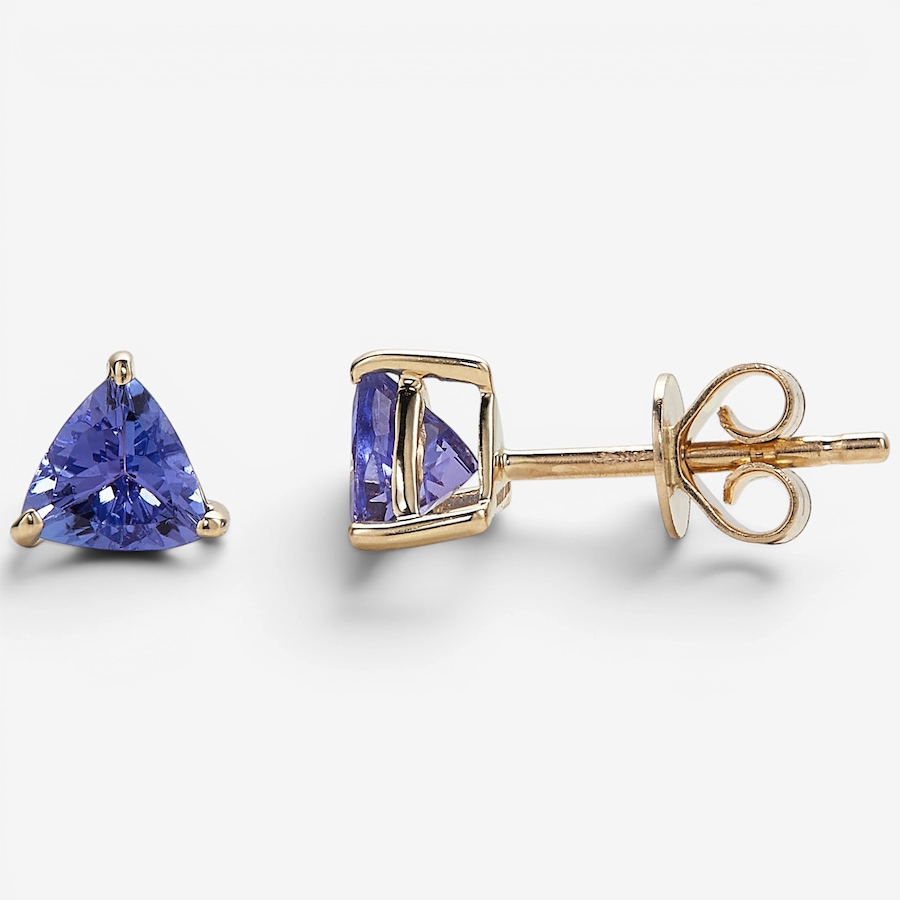 Image 130473_YGL.jpg, Product 130-473 / Price $699.99, 14K Gold 5MM Trillion Shape Tanzanite Stud Earrings from Diamond Show on TSC.ca's Jewellery department