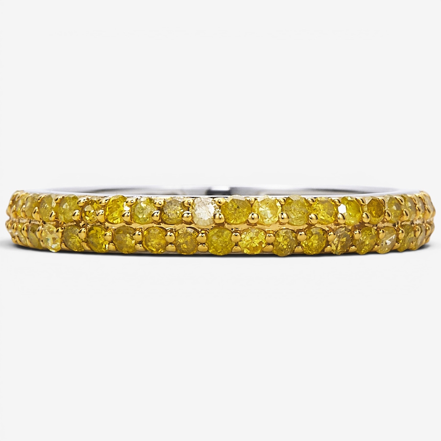 Image 130474_YELRH.jpg, Product 130-474 / Price $199.99, Colours of Diamonds Sterling Silver 0.50 ctw Coloured Diamond Band Ring from Colours of Diamonds on TSC.ca's Jewellery department