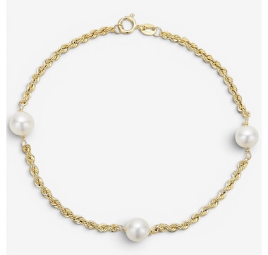 TruGold 10K Yellow Gold Ocean Rope Bracelet