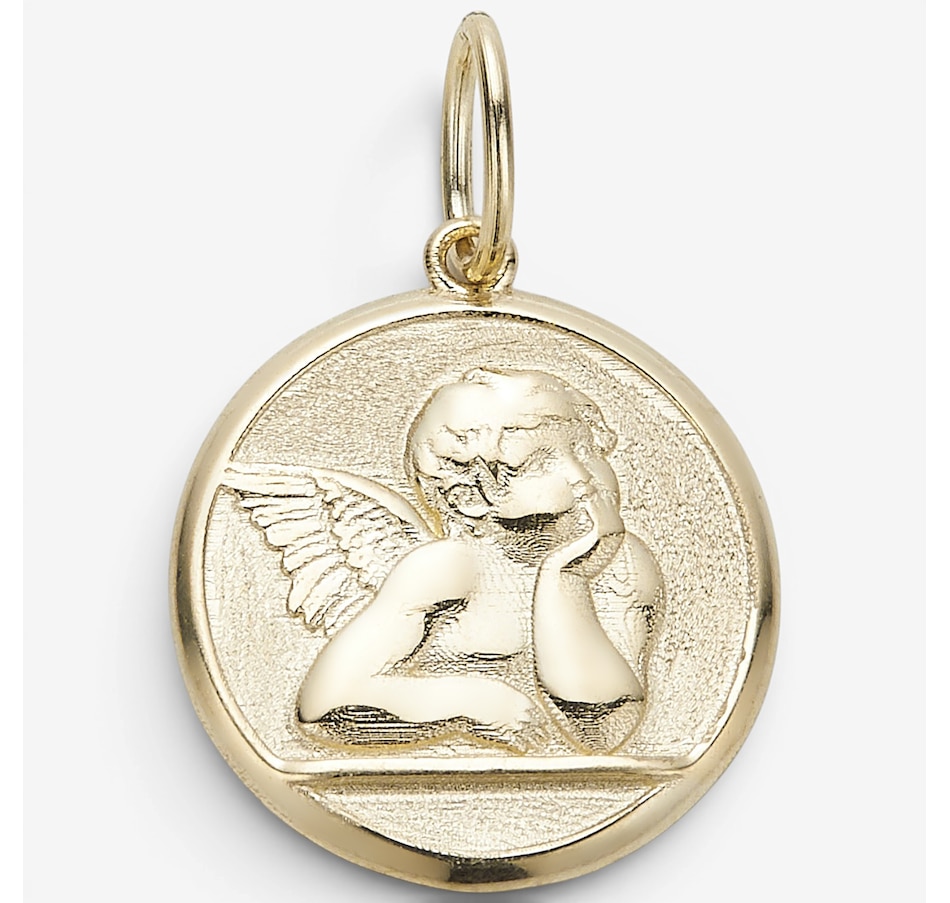 Image 130482.jpg, Product 130-482 / Price $279.99, TruGold 10K Yellow Gold Guardian Cherub Angel Medallion Pendant from TruGold on TSC.ca's Jewellery department