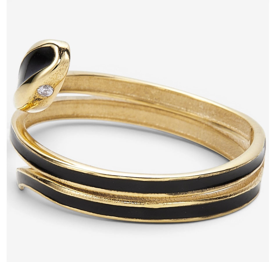 Image 130483_ALTMORE1.jpg, Product 130-483 / Price $549.99, TruGold 10K Yellow Gold Black Enamel Cobra Ring from TruGold on TSC.ca's Jewellery department