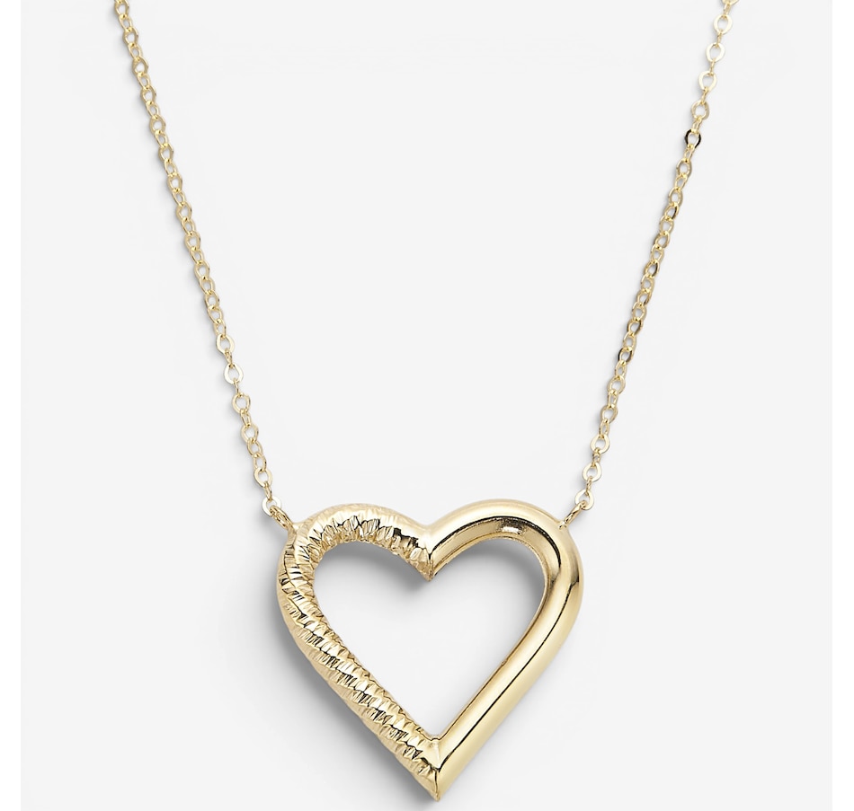 Image 130484.jpg, Product 130-484 / Price $299.99, TruGold 10K Yellow Gold Double Finish Heart Pendant With Chain from TruGold on TSC.ca's Jewellery department