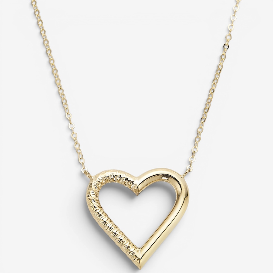 Image 130484.jpg, Product 130-484 / Price $359.99, TruGold 10K Yellow Gold Double Finish Heart Pendant With Chain from TruGold on TSC.ca's Jewellery department