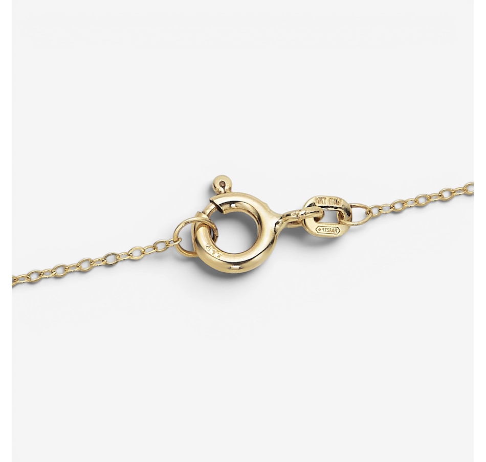 Image 130486_ALTMORE1.jpg, Product 130-486 / Price $299.99, TruGold 10K Yellow Gold Petite Green Enamel Clover Station Necklace from TruGold on TSC.ca's Jewellery department