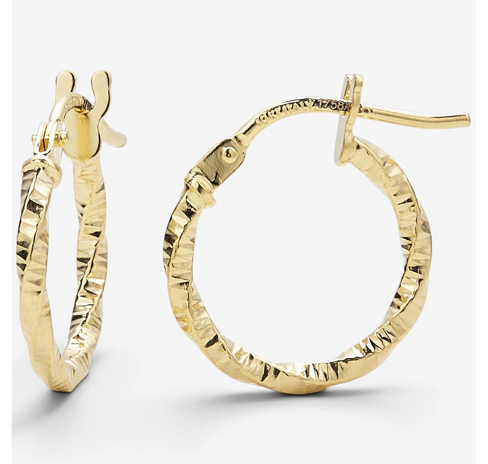 Image 130487.jpg, Product 130-487 / Price $149.99, TruGold 10K Yellow Gold Square Twisted Hoop Earrings from TruGold on TSC.ca's Jewellery department