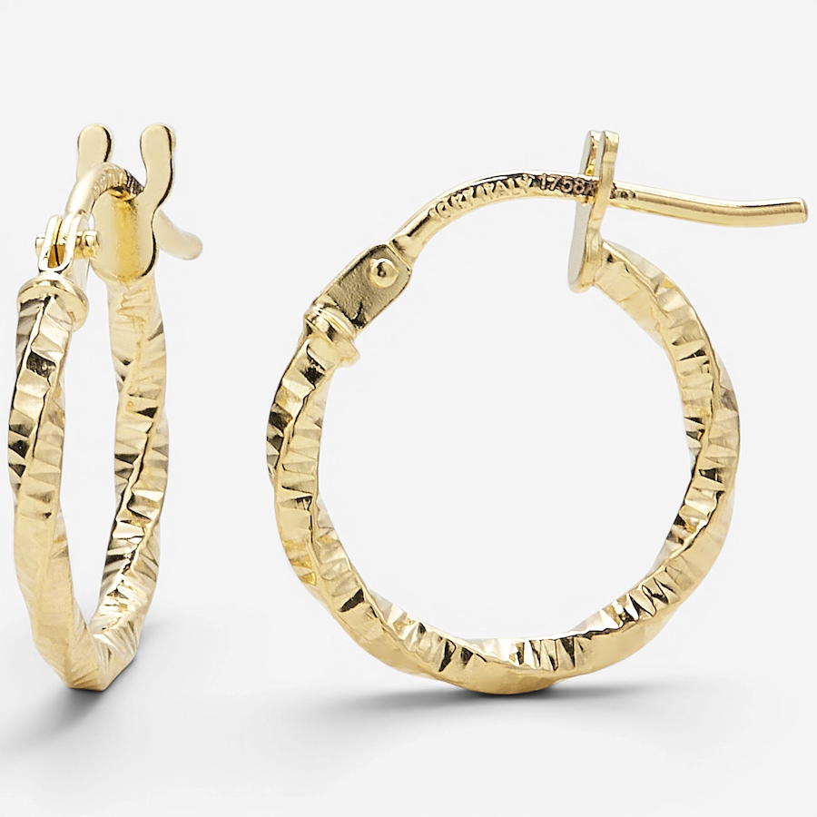 Image 130487.jpg, Product 130-487 / Price $359.99, TruGold 10K Yellow Gold Square Twisted Hoop Earrings from TruGold on TSC.ca's Jewellery department
