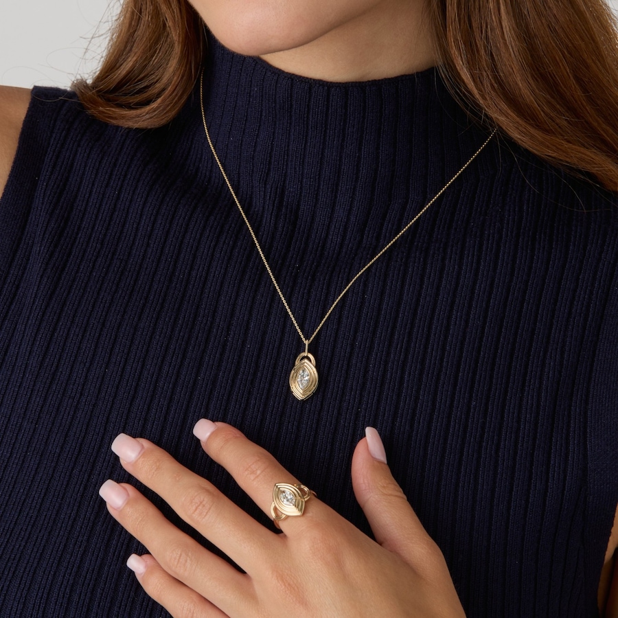 Image 130496_ALTMORE201.jpg, Product 130-496 / Price $1,699.99, EVERA Diamonds 10K Yellow Gold 1.00 ctw Marquise-Shaped Diamond Pendant with Chain from Evera Diamonds on TSC.ca's Jewellery department