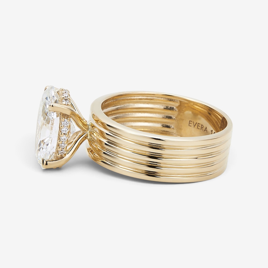 Image 130539_ALTMORE1.jpg, Product 130-539 / Price $4,799.99, EVERA Diamonds 14K Yellow Gold 3.10 ctw Oval Diamond and Ribbed Shank Ring from Evera Diamonds on TSC.ca's Jewellery department