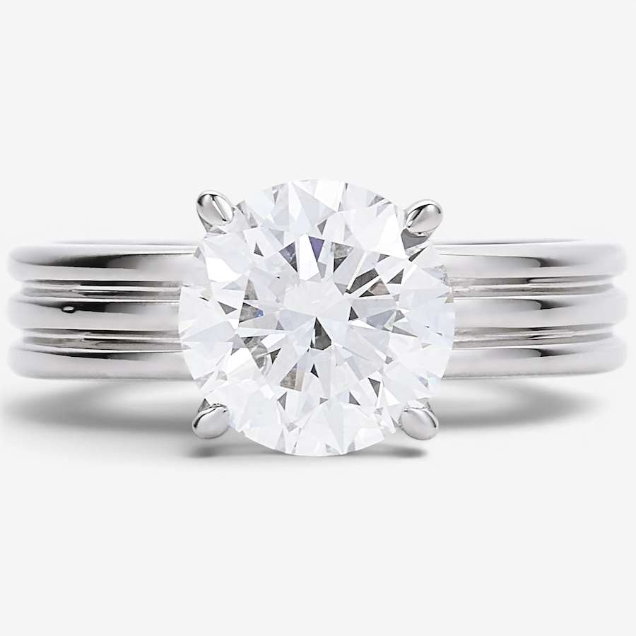 Image 130540.jpg, Product 130-540 / Price $3,499.99, EVERA Diamonds 14K White Gold 2.58 ctw Round Diamond and Ribbed Shank Ring from Evera Diamonds on TSC.ca's Jewellery department