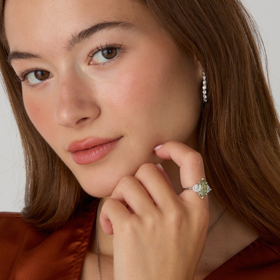 Image 130541_ALTMORE201.jpg, Product 130-541 / Price $5,999.99, EVERA Diamonds 14K White Gold 3.60 ctw Green Marquise and Half-Moon Diamond Ring from Evera Diamonds on TSC.ca's Jewellery department