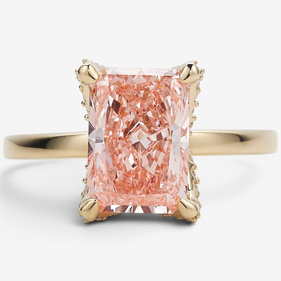Image 130542.jpg, Product 130-542 / Price $4,899.99, EVERA Diamonds 14K Yellow Gold 3.25 ctw Emerald-Cut Pink Diamond Ring from Evera Diamonds on TSC.ca's Jewellery department
