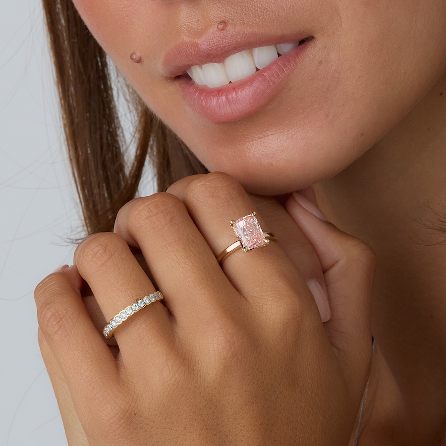 Image 130542_ALTMORE201.jpg, Product 130-542 / Price $4,699.99, EVERA Diamonds 14K Yellow Gold 3.25 ctw Emerald-Cut Pink Diamond Ring from Evera Diamonds on TSC.ca's Jewellery department