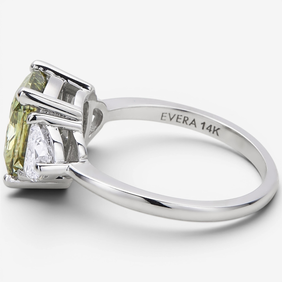 Image 130546_ALTMORE1.jpg, Product 130-546 / Price $6,299.99, EVERA Diamonds 14K White Gold 3.60 ctw Green Cushion-Cut Diamond Ring from Evera Diamonds on TSC.ca's Jewellery department
