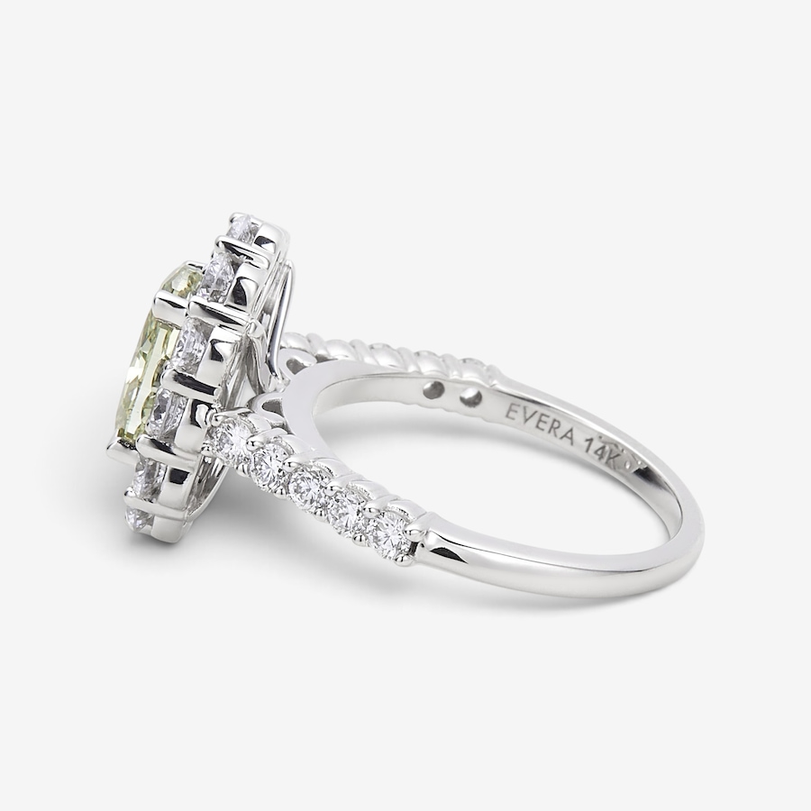 Image 130548_ALTMORE1.jpg, Product 130-548 / Price $4,699.99, EVERA Diamonds 14K White Gold Oval Green Diamond Halo Ring from Evera Diamonds on TSC.ca's Jewellery department