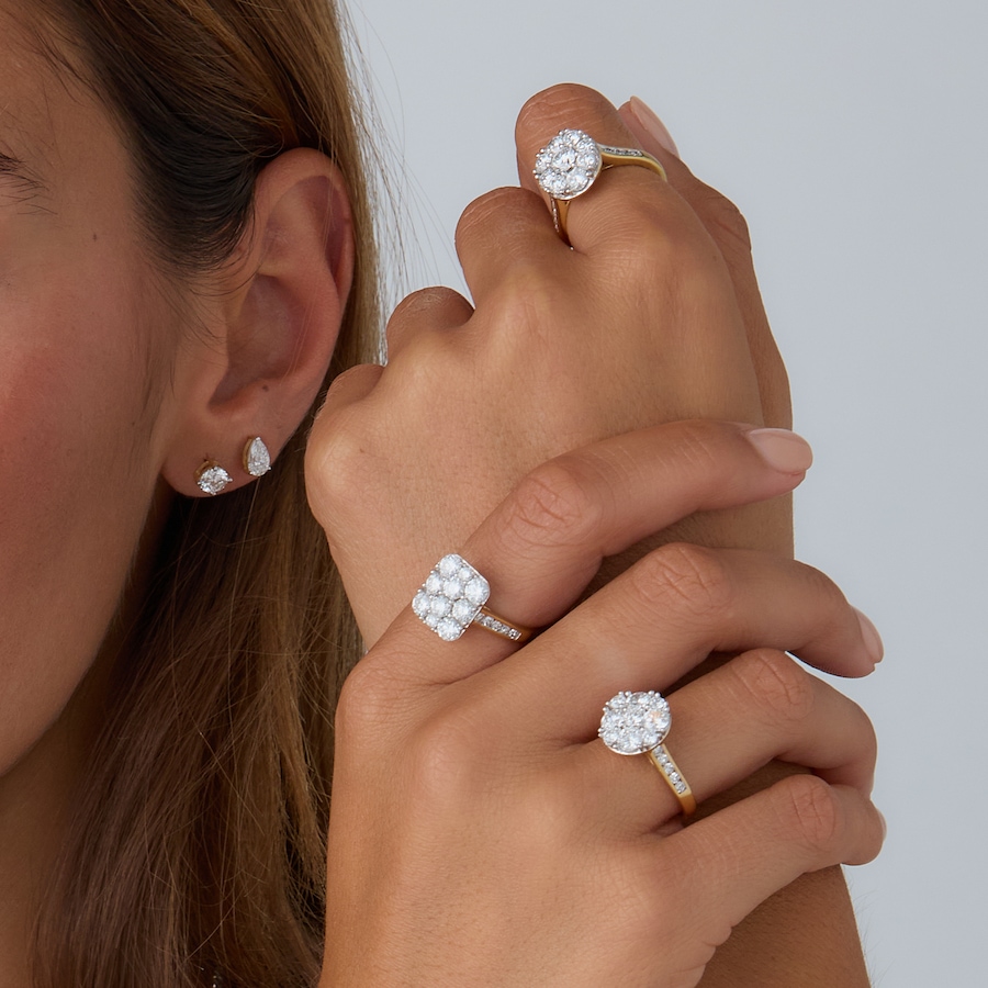 Image 130549_ALTMORE201.jpg, Product 130-549 / Price $399.99, EVERA Diamonds Sterling Silver 2.00 ctw Shaped Diamond Cluster Ring from Evera Diamonds on TSC.ca's Jewellery department