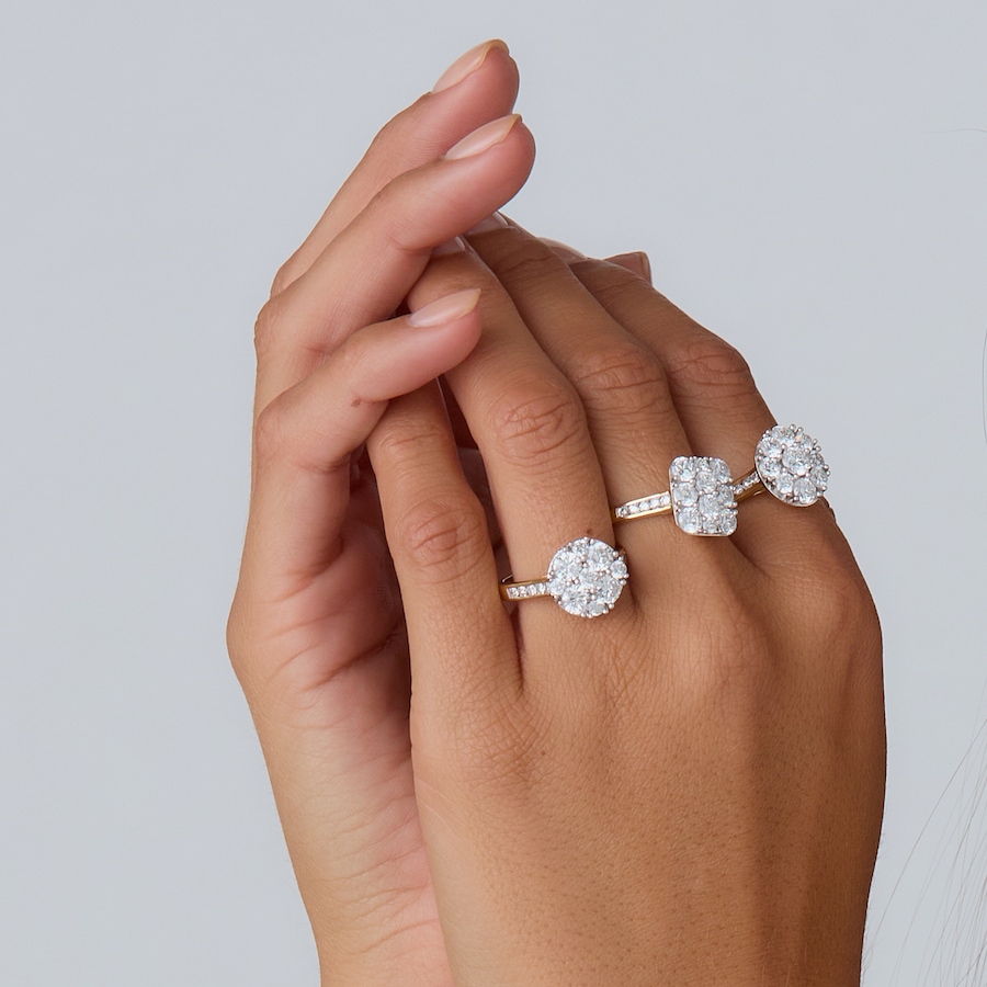 Image 130549_ALTMORE203.jpg, Product 130-549 / Price $399.99, EVERA Diamonds Sterling Silver 2.00 ctw Shaped Diamond Cluster Ring from Evera Diamonds on TSC.ca's Jewellery department