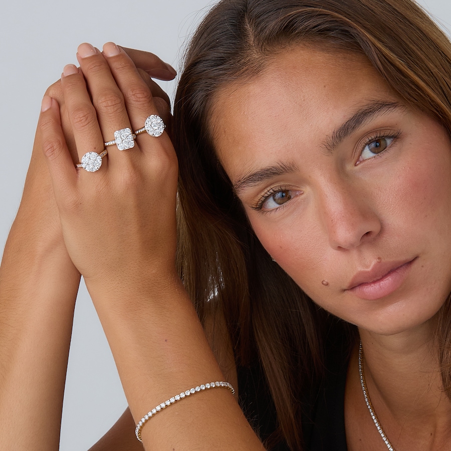 Image 130549_ALTMORE204.jpg, Product 130-549 / Price $399.99, EVERA Diamonds Sterling Silver 2.00 ctw Shaped Diamond Cluster Ring from Evera Diamonds on TSC.ca's Jewellery department