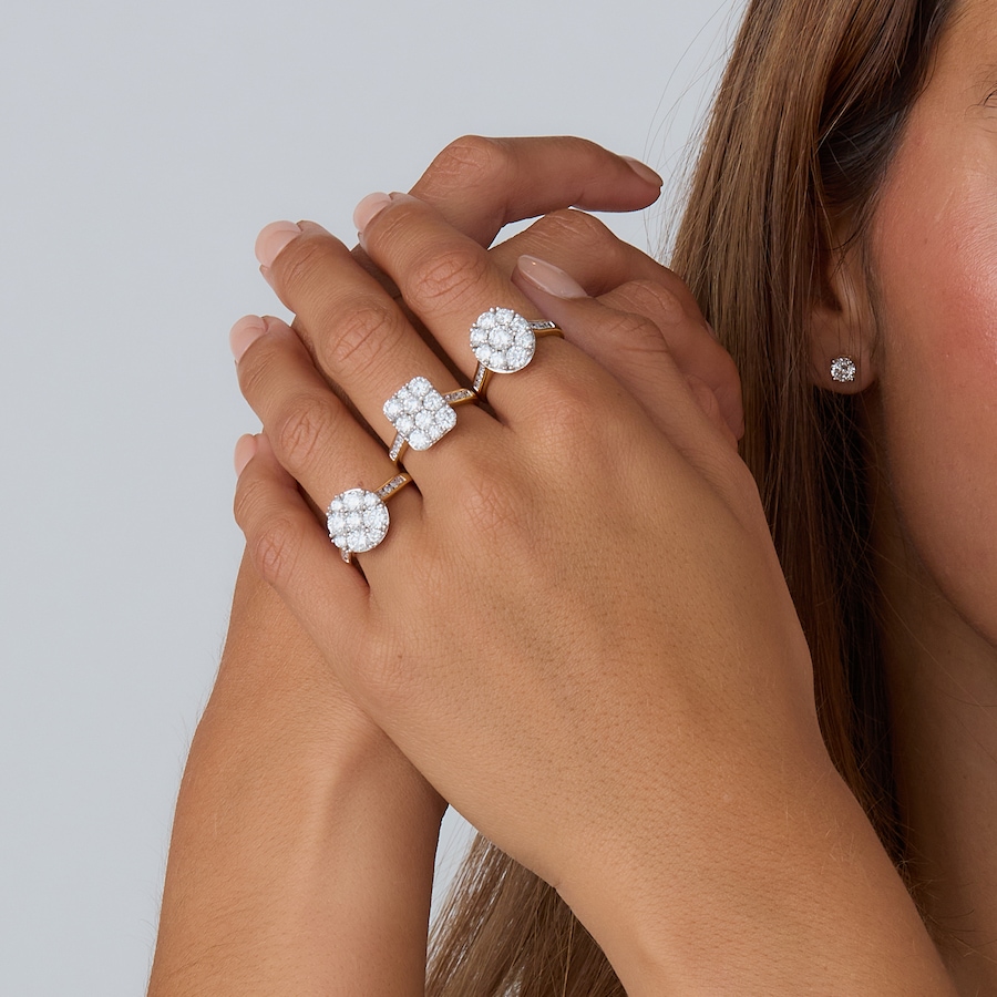 Image 130549_ALTMORE205.jpg, Product 130-549 / Price $399.99, EVERA Diamonds Sterling Silver 2.00 ctw Shaped Diamond Cluster Ring from Evera Diamonds on TSC.ca's Jewellery department